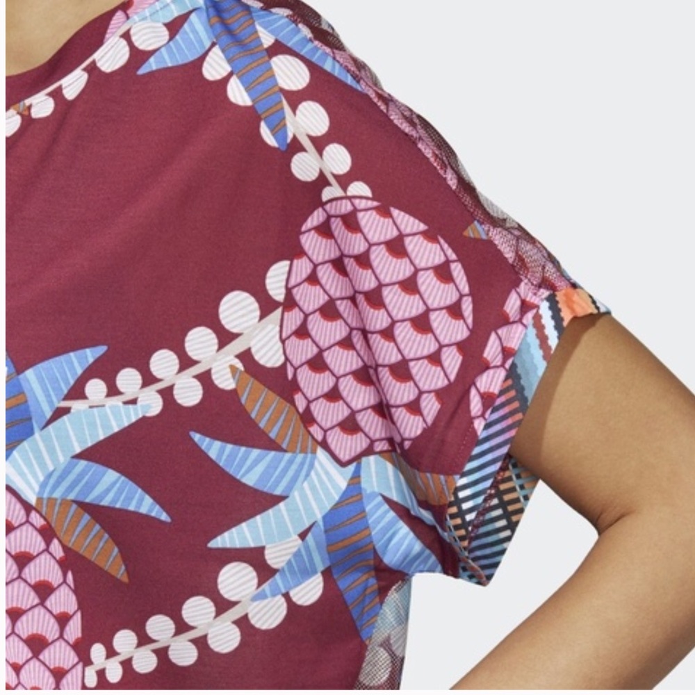 Adidas top farm pineapple boxy tee New - Picture 2 of 4